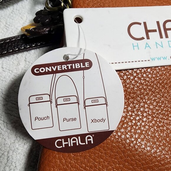 NEW CHALA BROWN PROCUPINE CELL PHONE CROSSBODY PURSE ADJUSTABLE STRAP - Picture 5 of 8